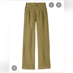 Athleta ~ Lagoon Linen Pant 2 ~ Green Moss